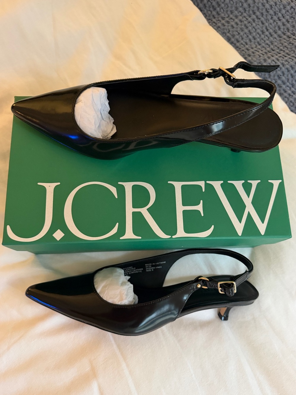 J.Crew Robin slingback heels spazzolato leather
